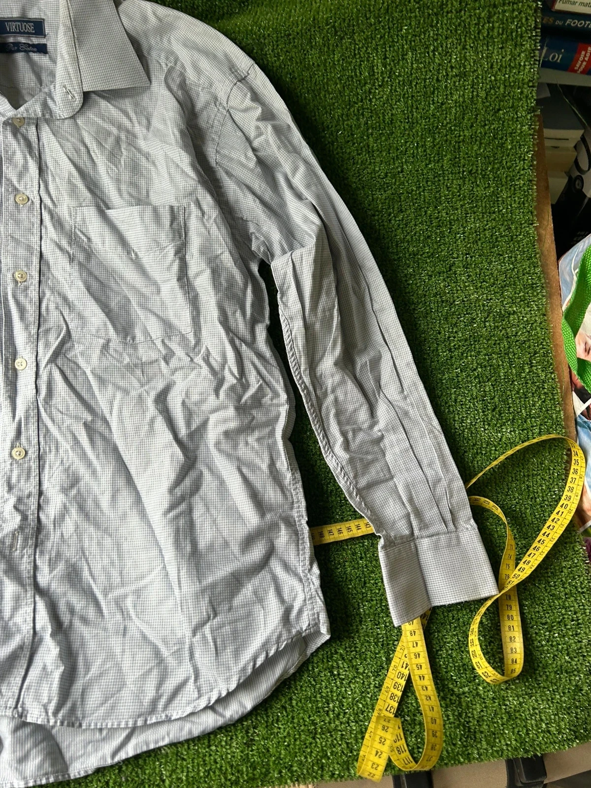 Geruit hemd wit grijs virtuose pur Cotton maat 3 (39/40) – photo 3